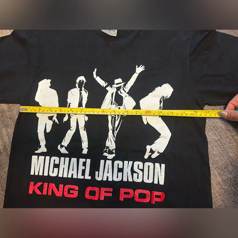 Vintage Michael Jackson King of Pop T-Shirt Black Adult Small Faded Graphic - Picture 7 of 7